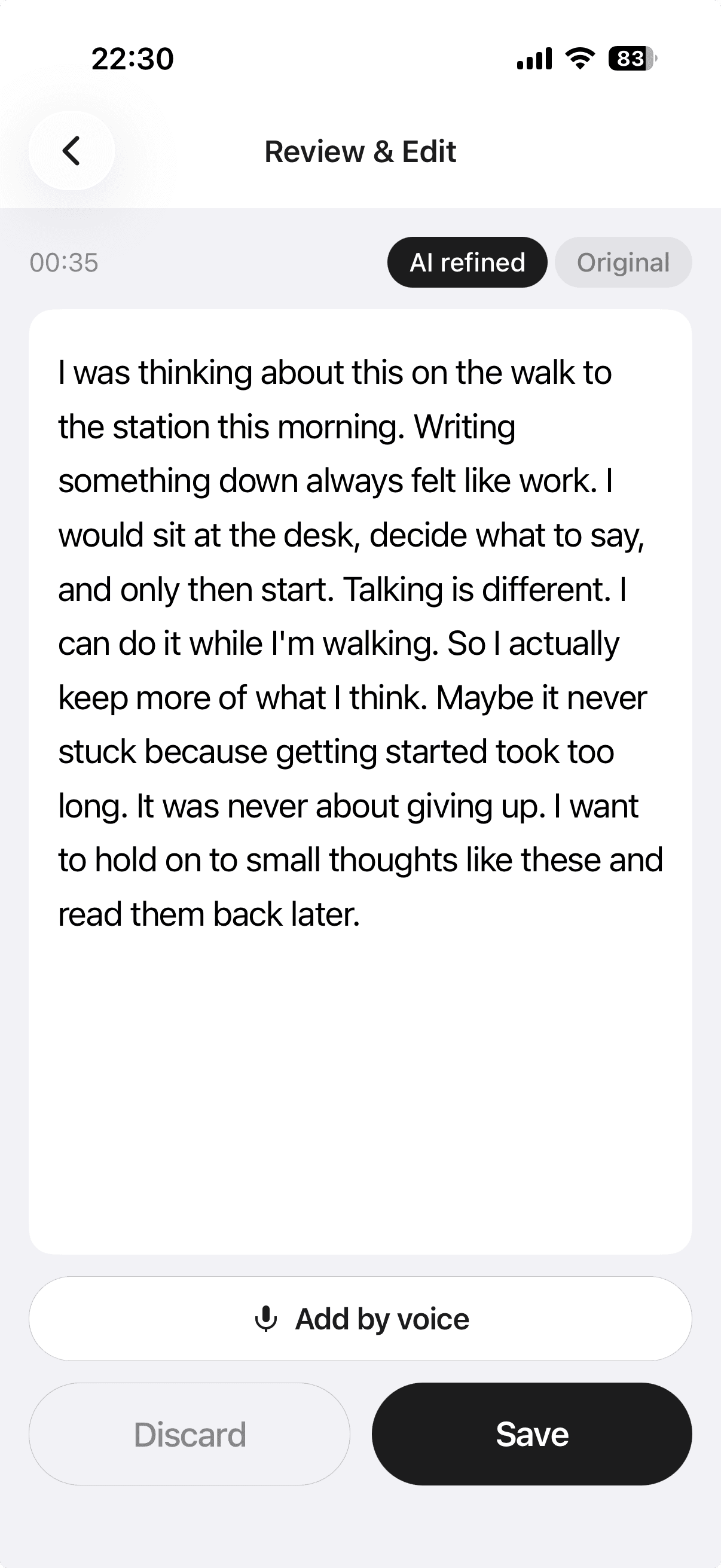Review, tidied by on-device AI